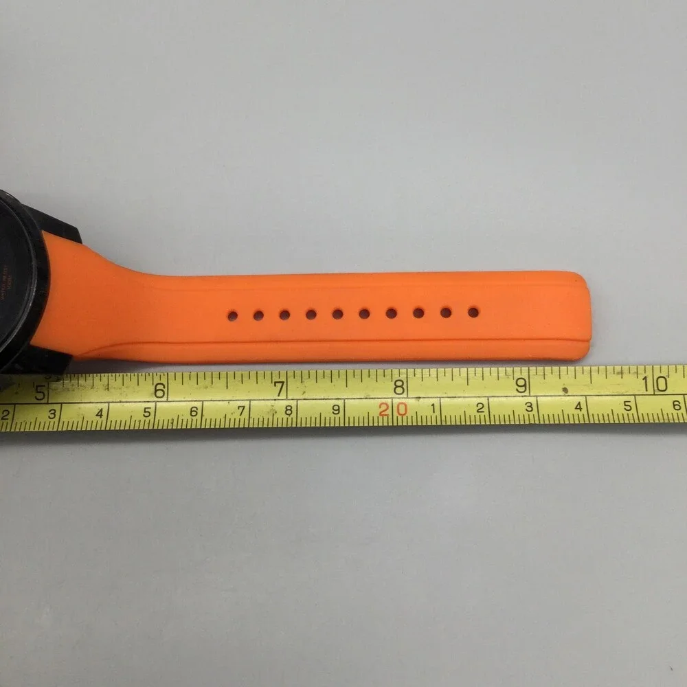 Pulsar W861-X006 Mens Watch 47mm Digital Black Orange Rubber New Battery